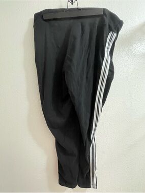 Woman Within Black Joggers with White Side Stripes A5